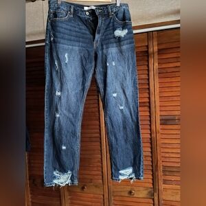 Men's Distressed Blue Jeans